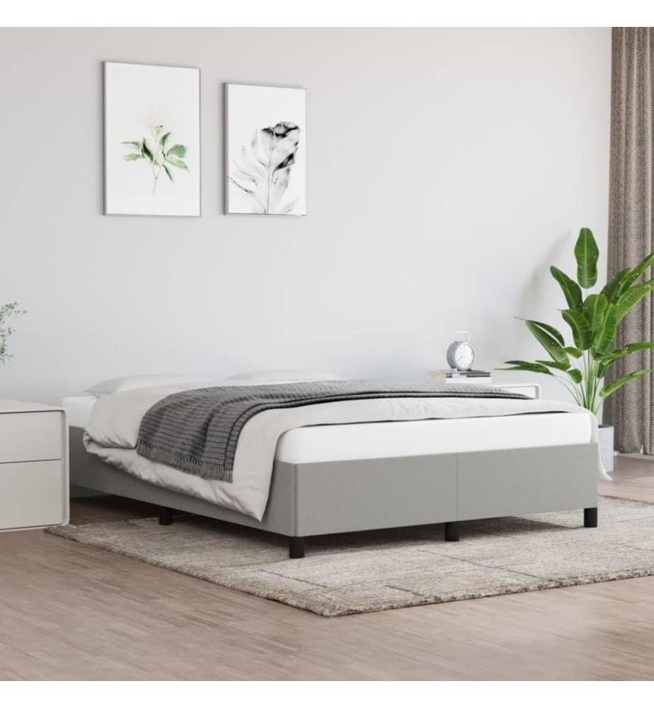 Bettgestell Hellgrau 140x190 cm Stoff
