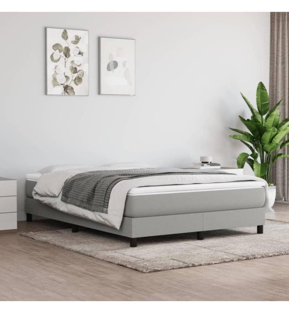 Boxspringbett mit Matratze Hellgrau 160x200 cm Stoff