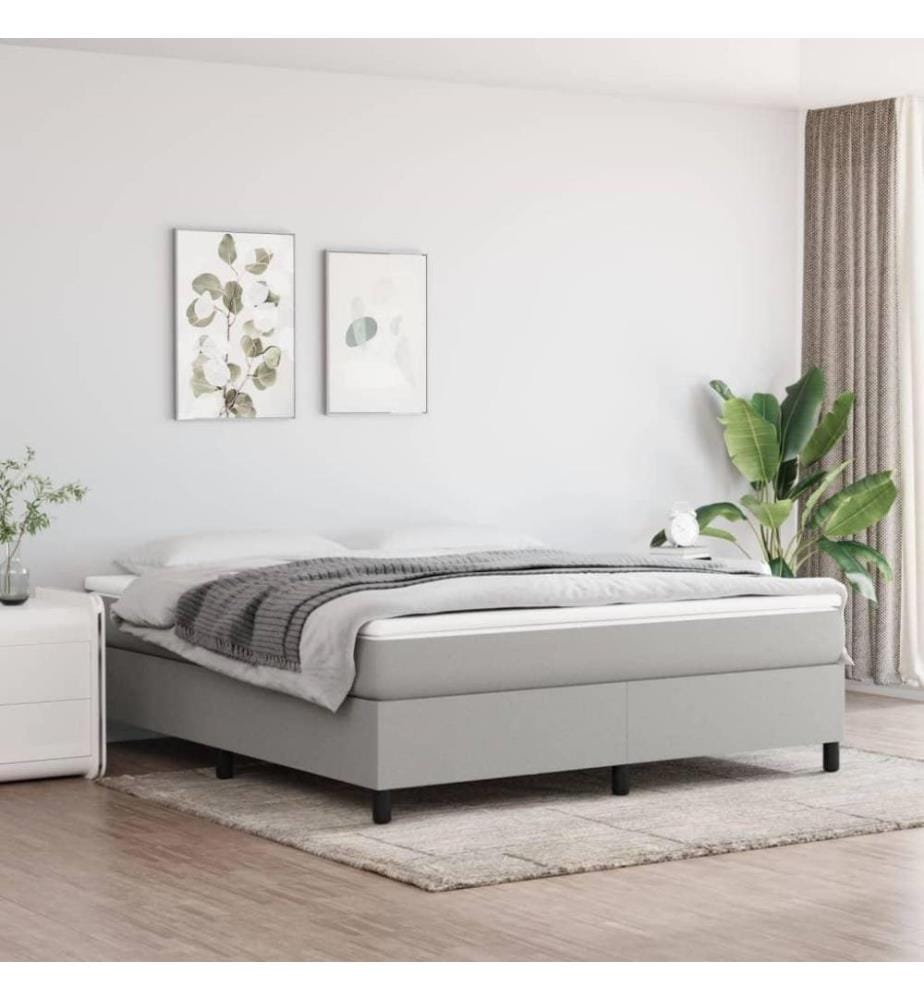 Boxspringbett Hellgrau 160x200 cm Stoff