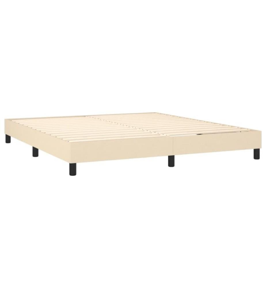 Boxspringbett mit Matratze Creme 160x200 cm Stoff