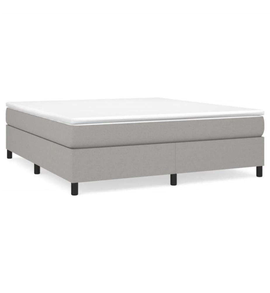 Boxspringbett mit Matratze Hellgrau 160x200 cm Stoff