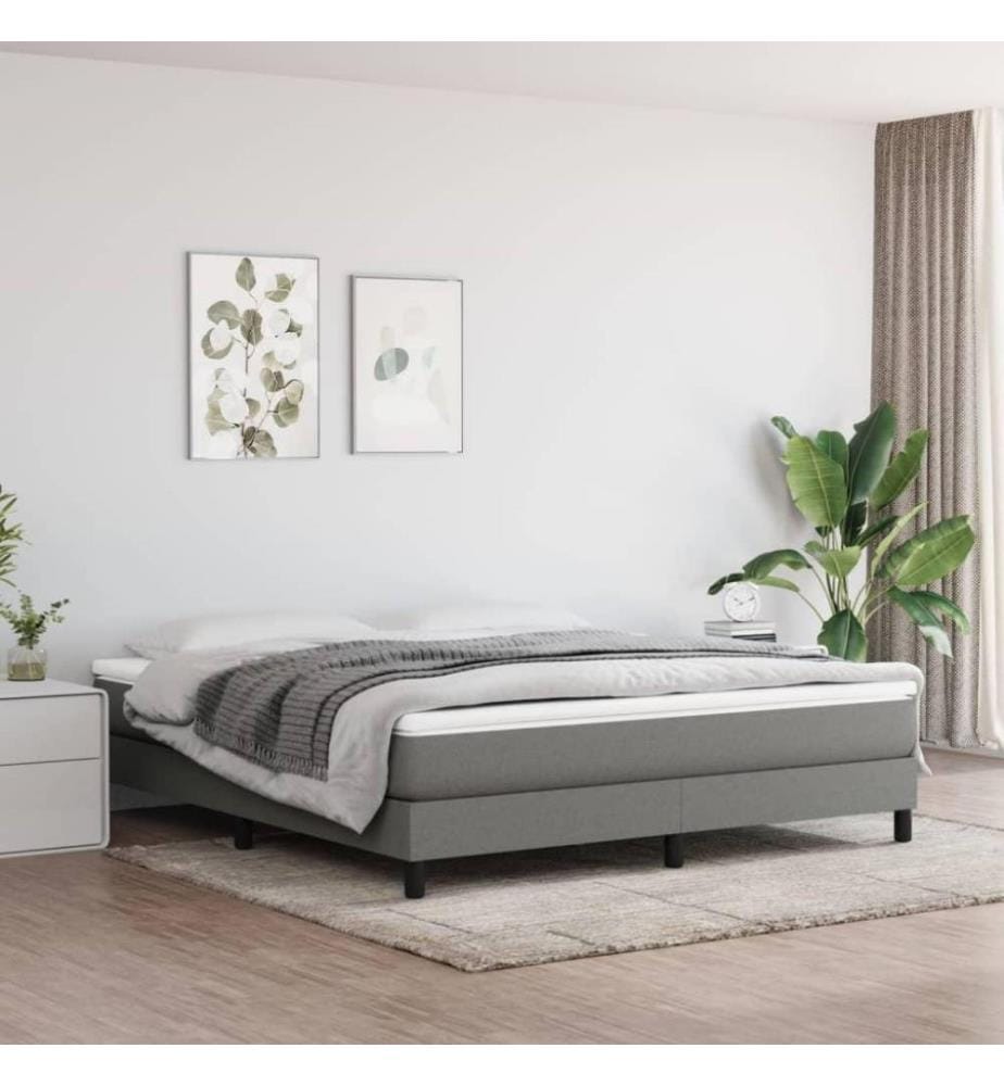 Boxspringbett Dunkelgrau 160x200 cm Stoff