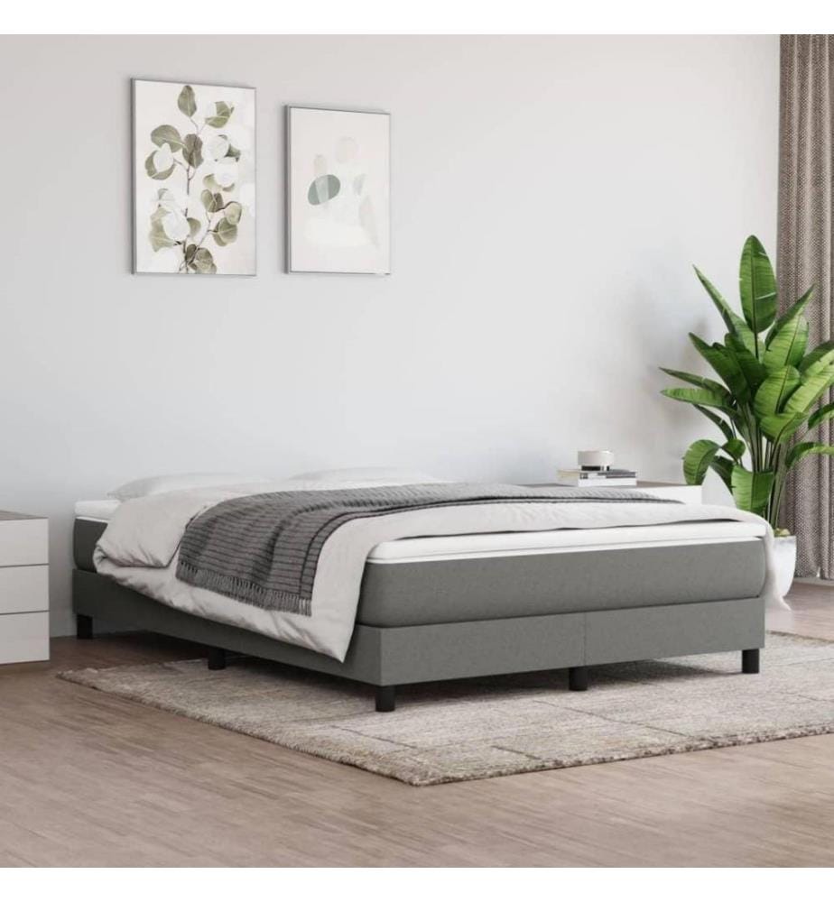 Boxspringbett Dunkelgrau 140x200 cm Stoff