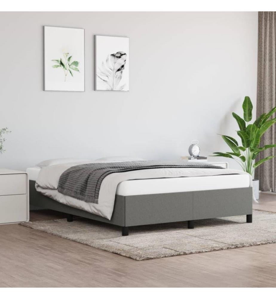 Bettgestell Dunkelgrau 140x190 cm Stoff