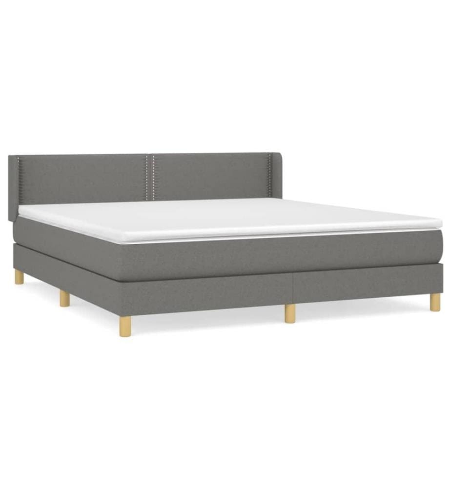 Boxspringbett mit Matratze Dunkelgrau 180x200 cm Stoff