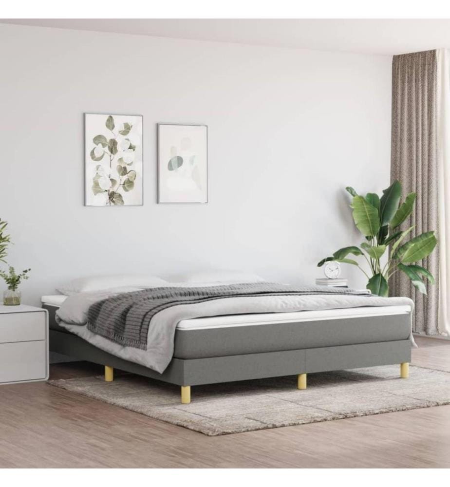 Boxspringbett Dunkelgrau 180x200 cm Stoff