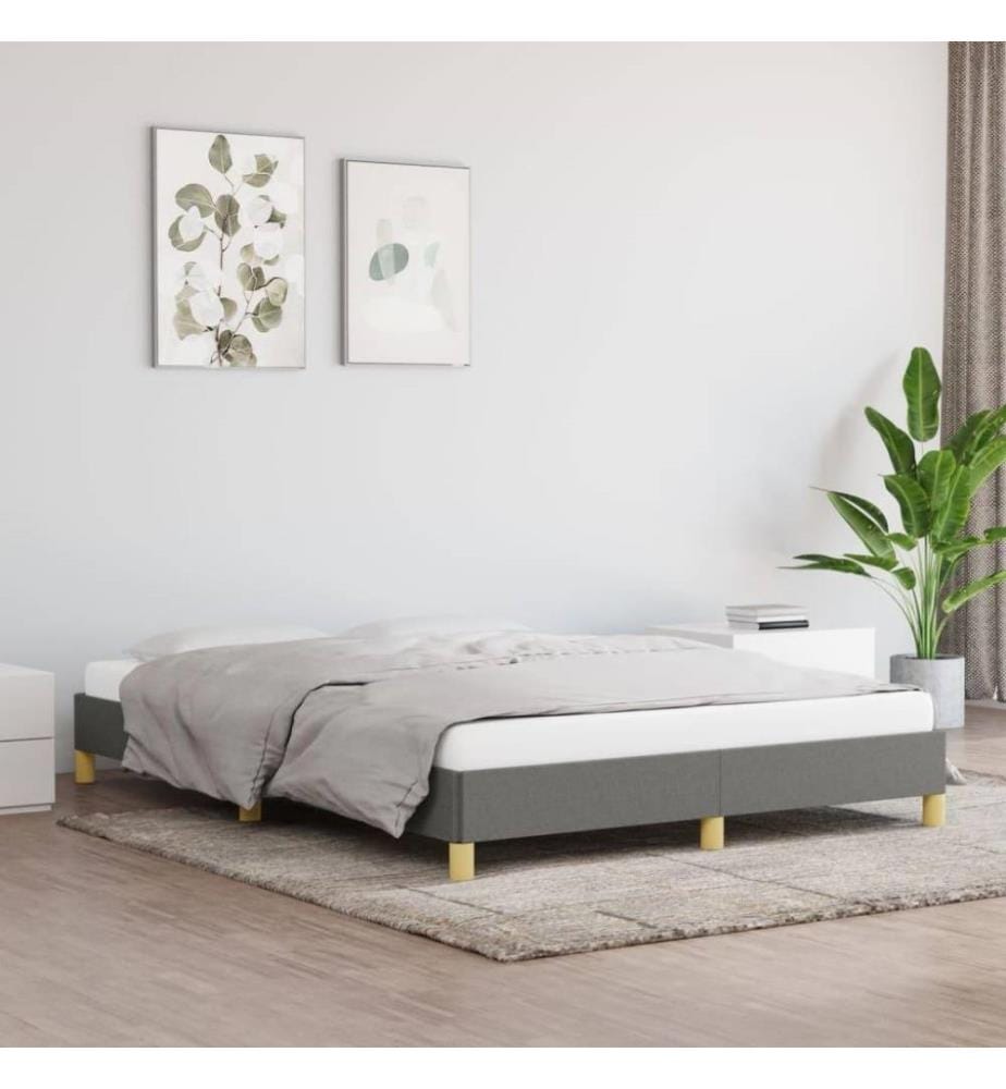 Bettgestell Dunkelgrau 140x200 cm Stoff