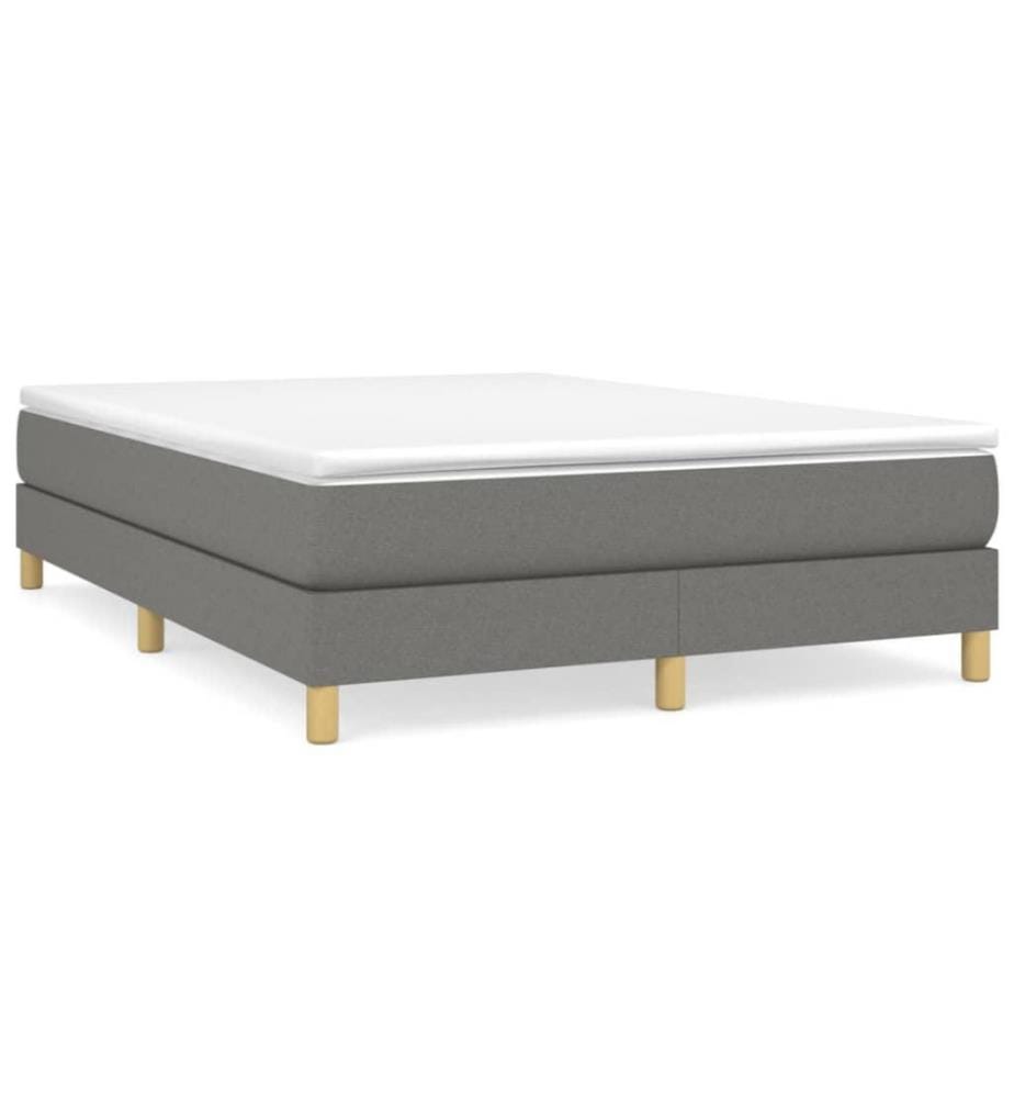 Boxspringbett Dunkelgrau 140x200 cm Stoff