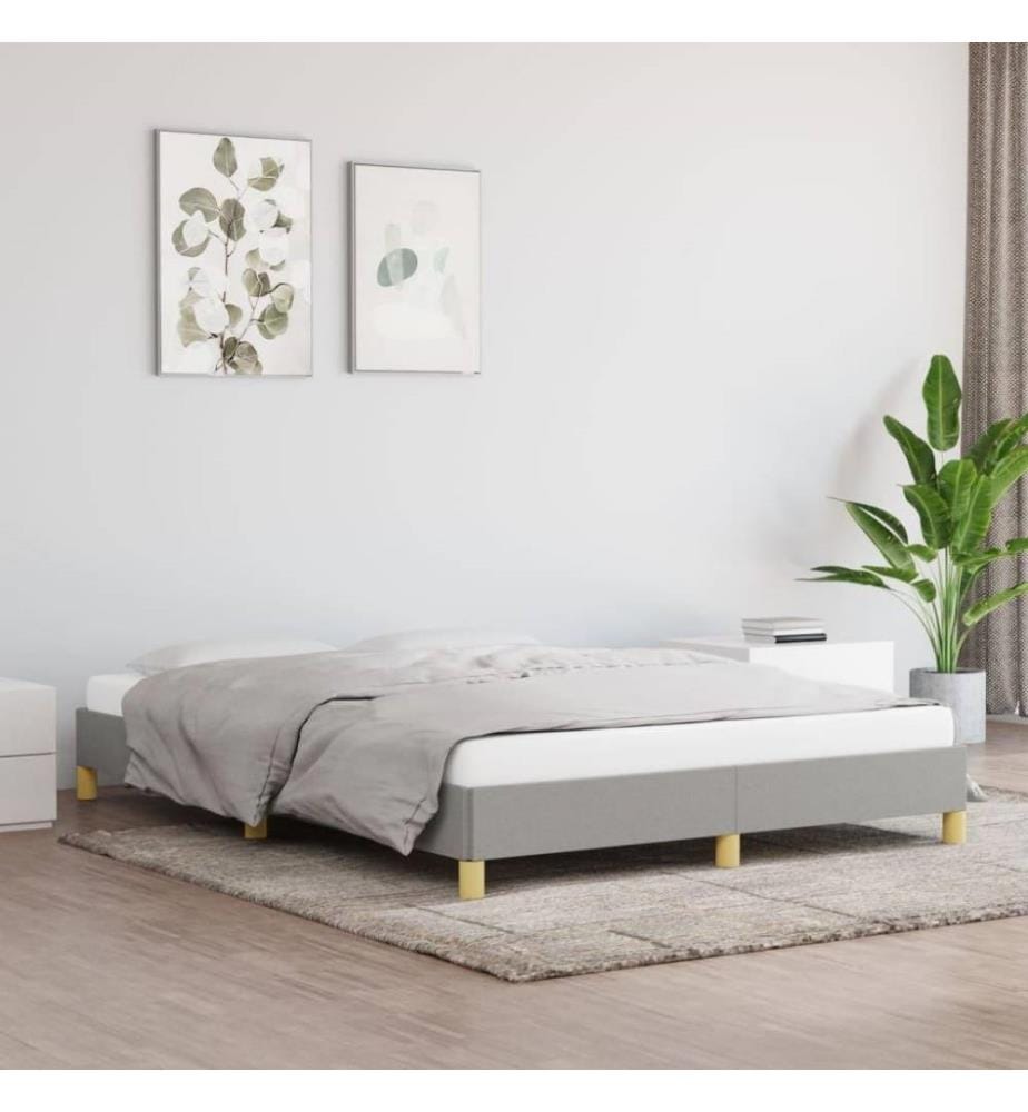 Bettgestell Hellgrau 140x190 cm Stoff