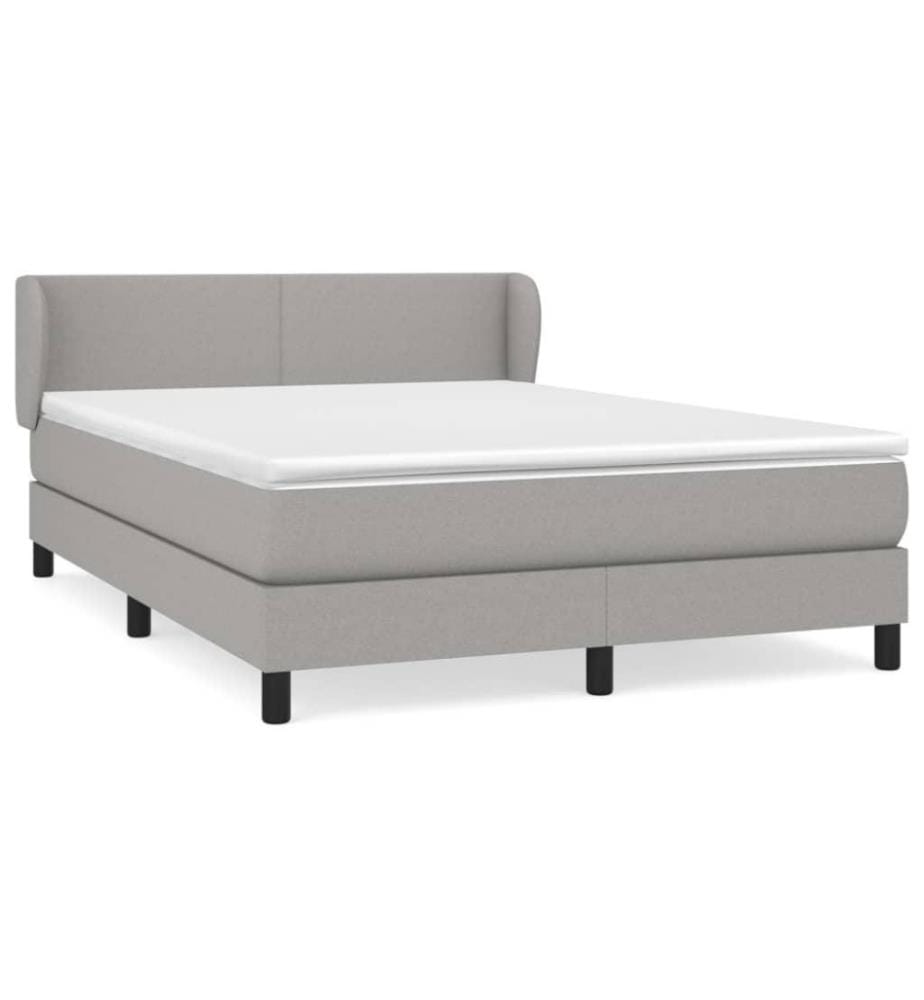 Boxspringbett mit Matratze Hellgrau 140x200 cm Stoff