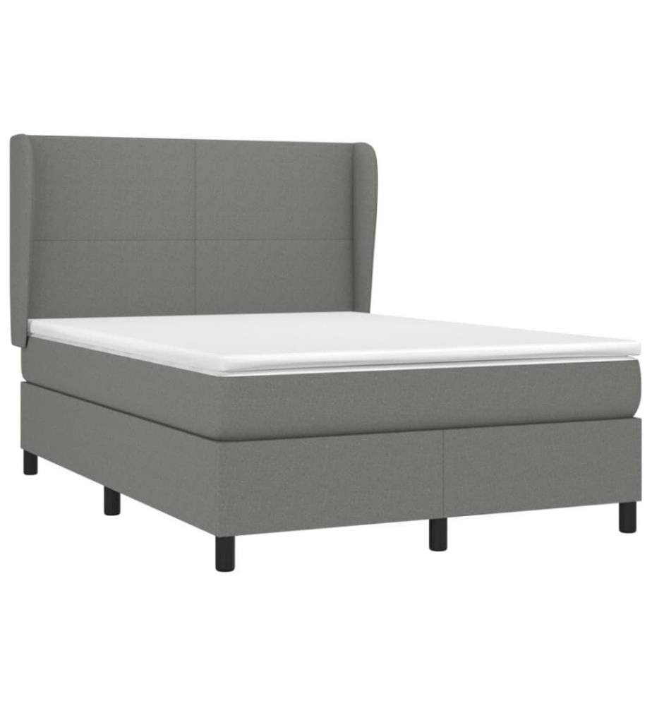 Boxspringbett mit Matratze Dunkelgrau 140x200 cm Stoff