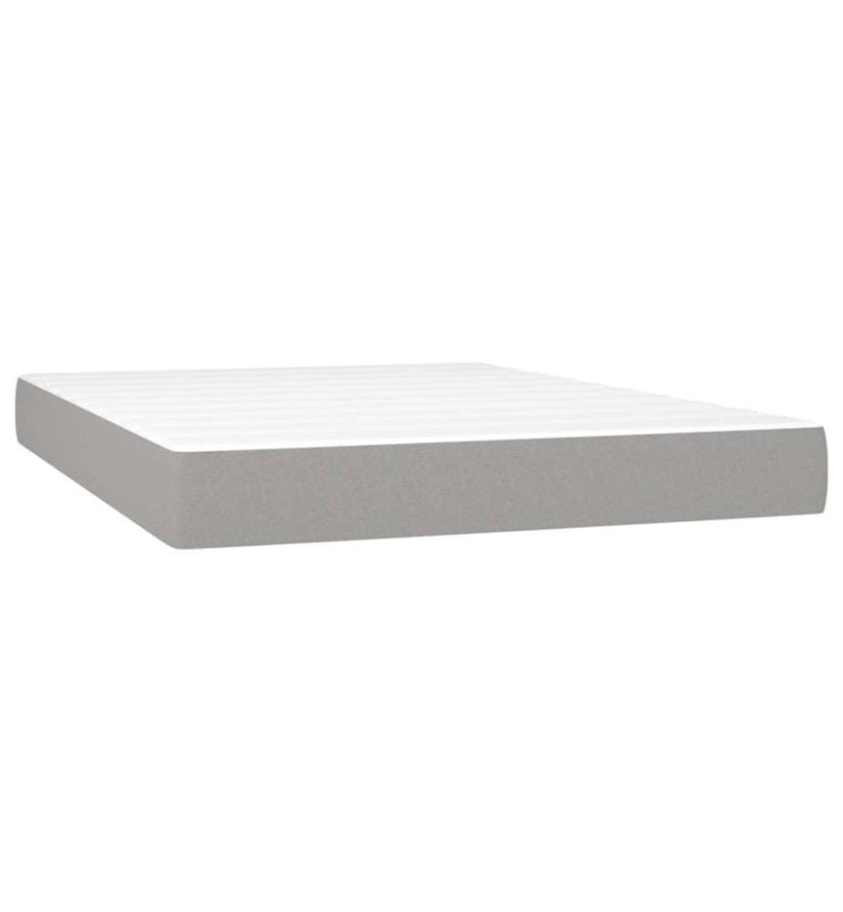 Boxspringbett mit Matratze Hellgrau 140x200 cm Stoff