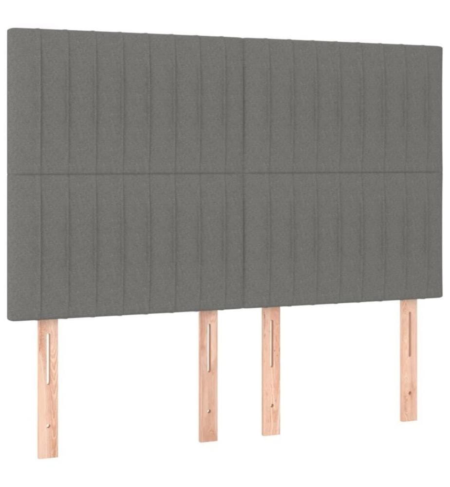 Boxspringbett mit Matratze Dunkelgrau 140x200 cm Stoff