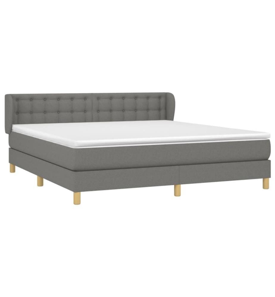Boxspringbett mit Matratze Dunkelgrau 160x200 cm Stoff