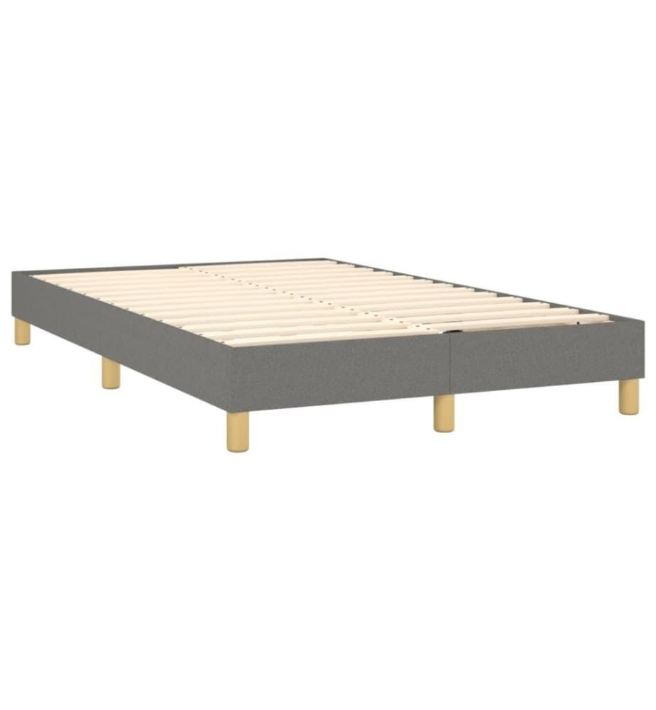 Boxspringbett mit Matratze & LED Dunkelgrau 120x200 cm Stoff