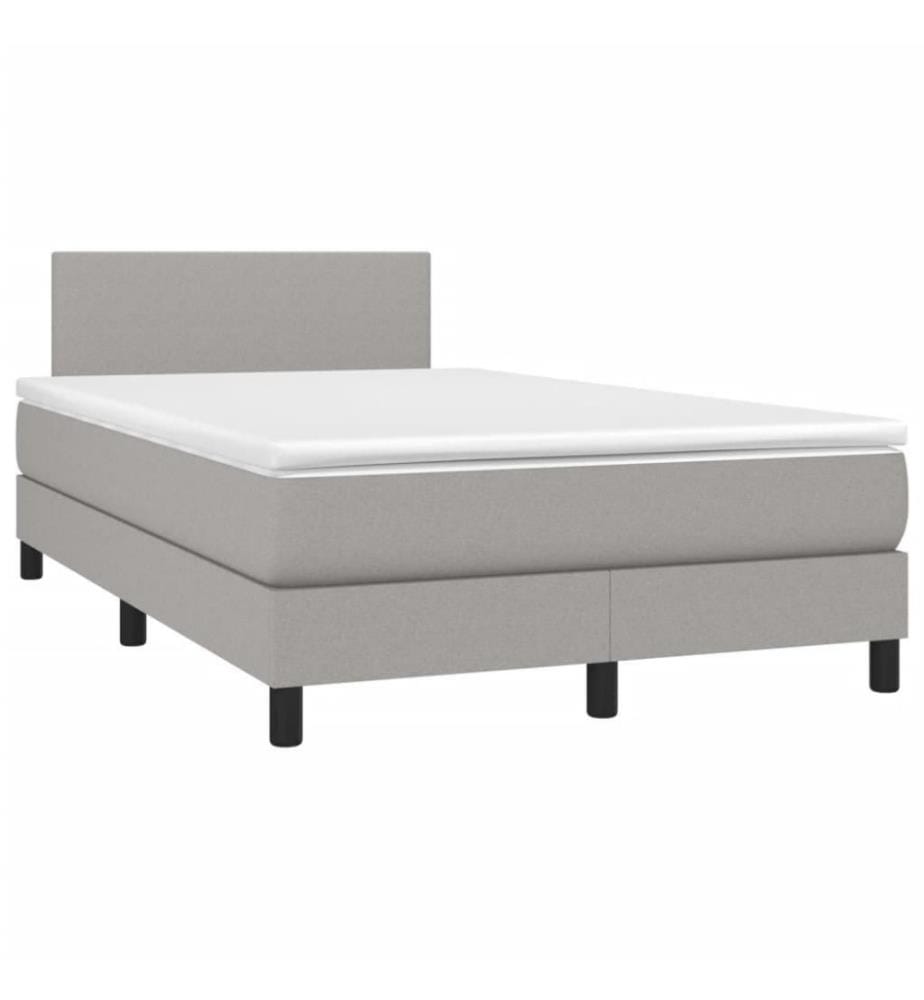 Boxspringbett mit Matratze Hellgrau 120x200 cm Stoff