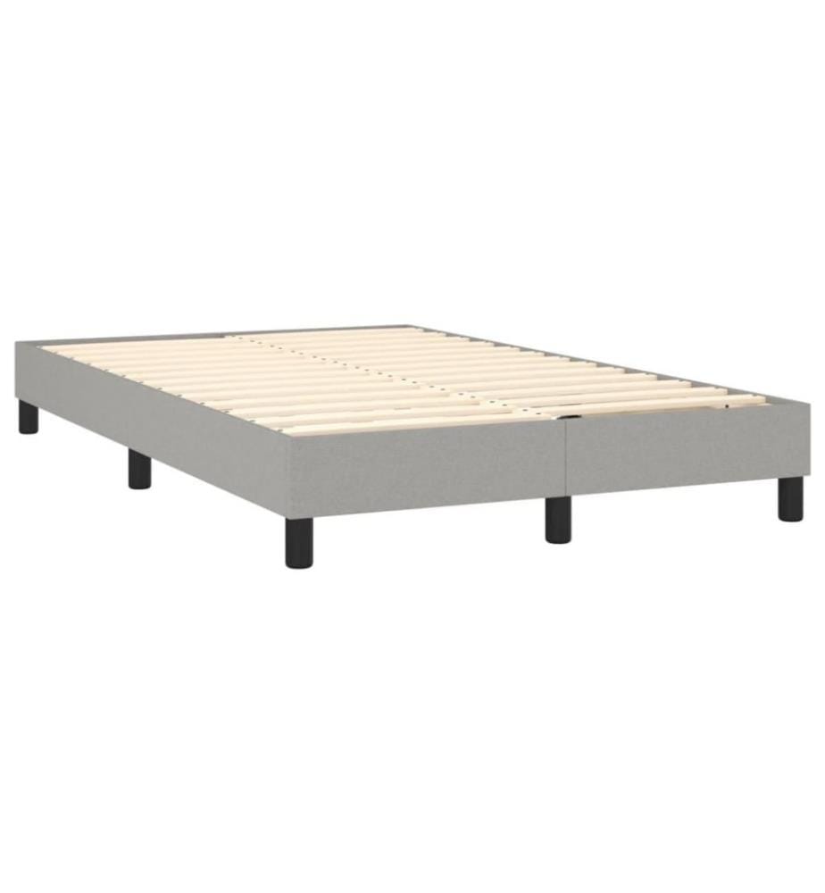 Boxspringbett mit Matratze Hellgrau 120x200 cm Stoff