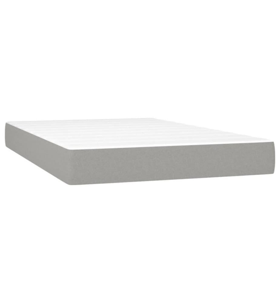 Boxspringbett mit Matratze Hellgrau 120x200 cm Stoff