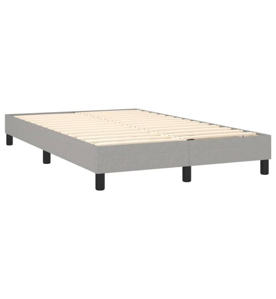 Boxspringbett mit Matratze Hellgrau 120x200 cm Stoff