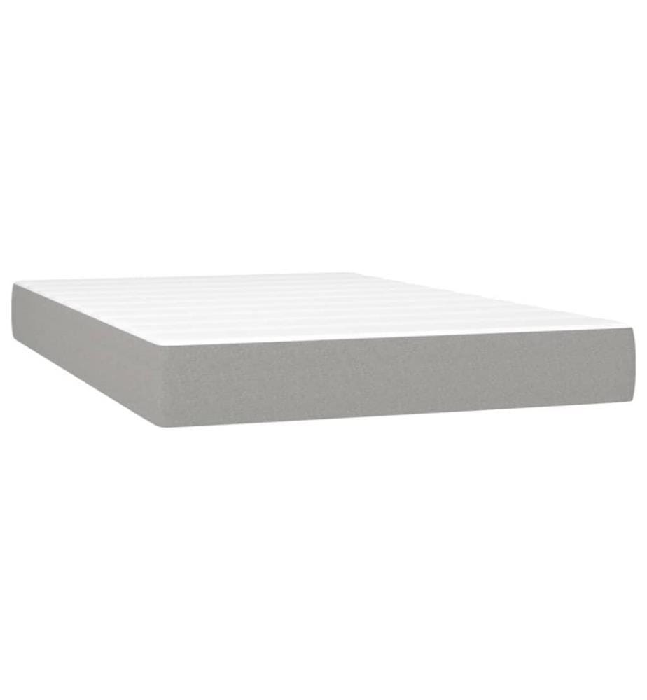 Boxspringbett mit Matratze Hellgrau 120x200 cm Stoff