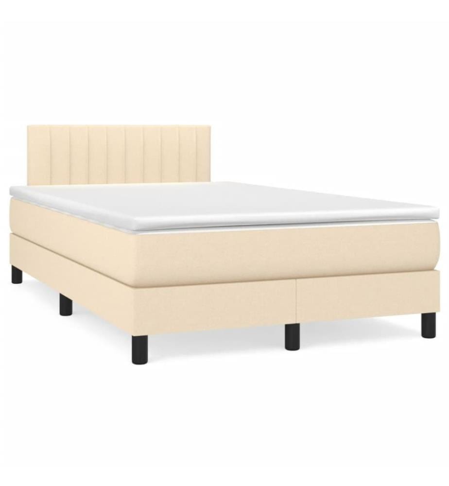 Boxspringbett mit Matratze Creme 120x200 cm Stoff
