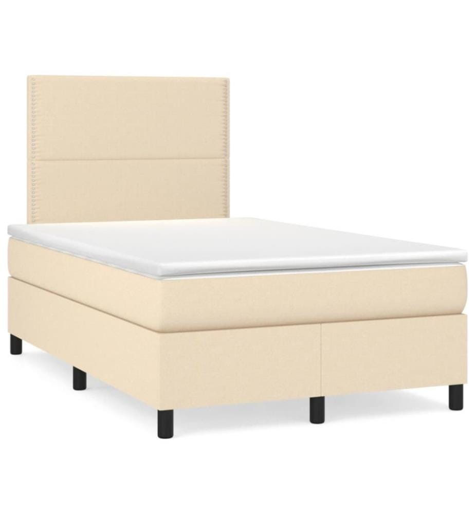 Boxspringbett mit Matratze Creme 120x200 cm Stoff