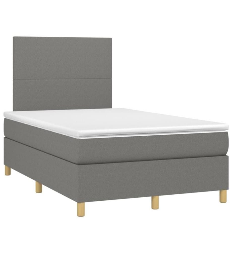 Boxspringbett mit Matratze Dunkelgrau 120x200 cm Stoff