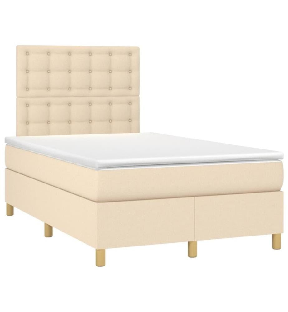 Boxspringbett mit Matratze Creme 120x200 cm Stoff