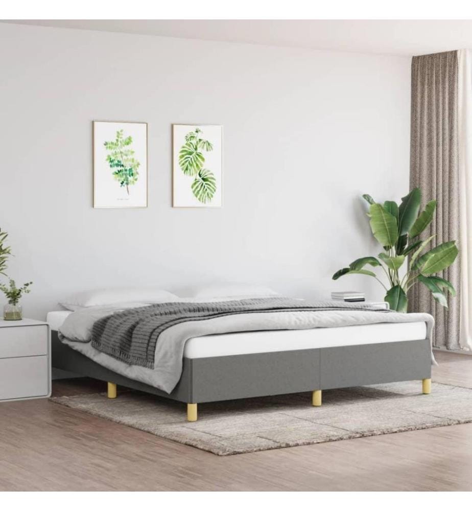 Bettgestell Dunkelgrau 180×200 cm Stoff