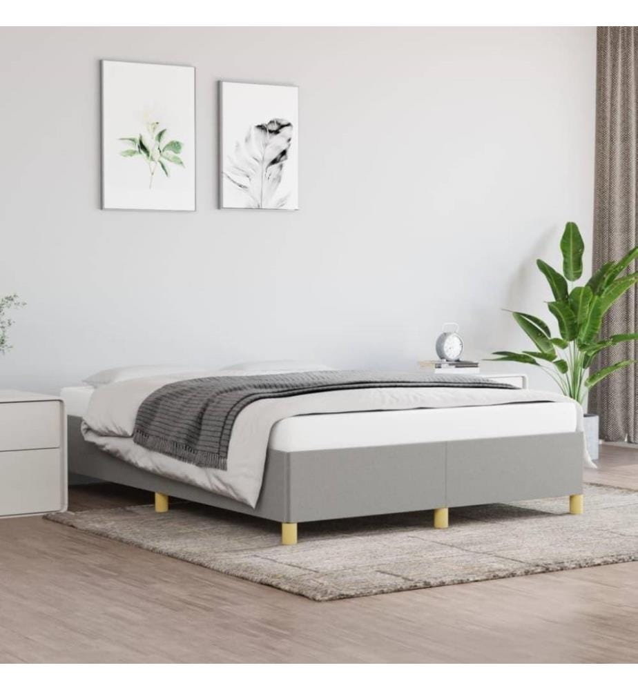 Bettgestell Hellgrau 140x200 cm Stoff