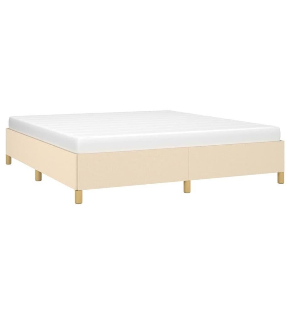 Cadre de lit Crème 160 x 200 cm Tissu
