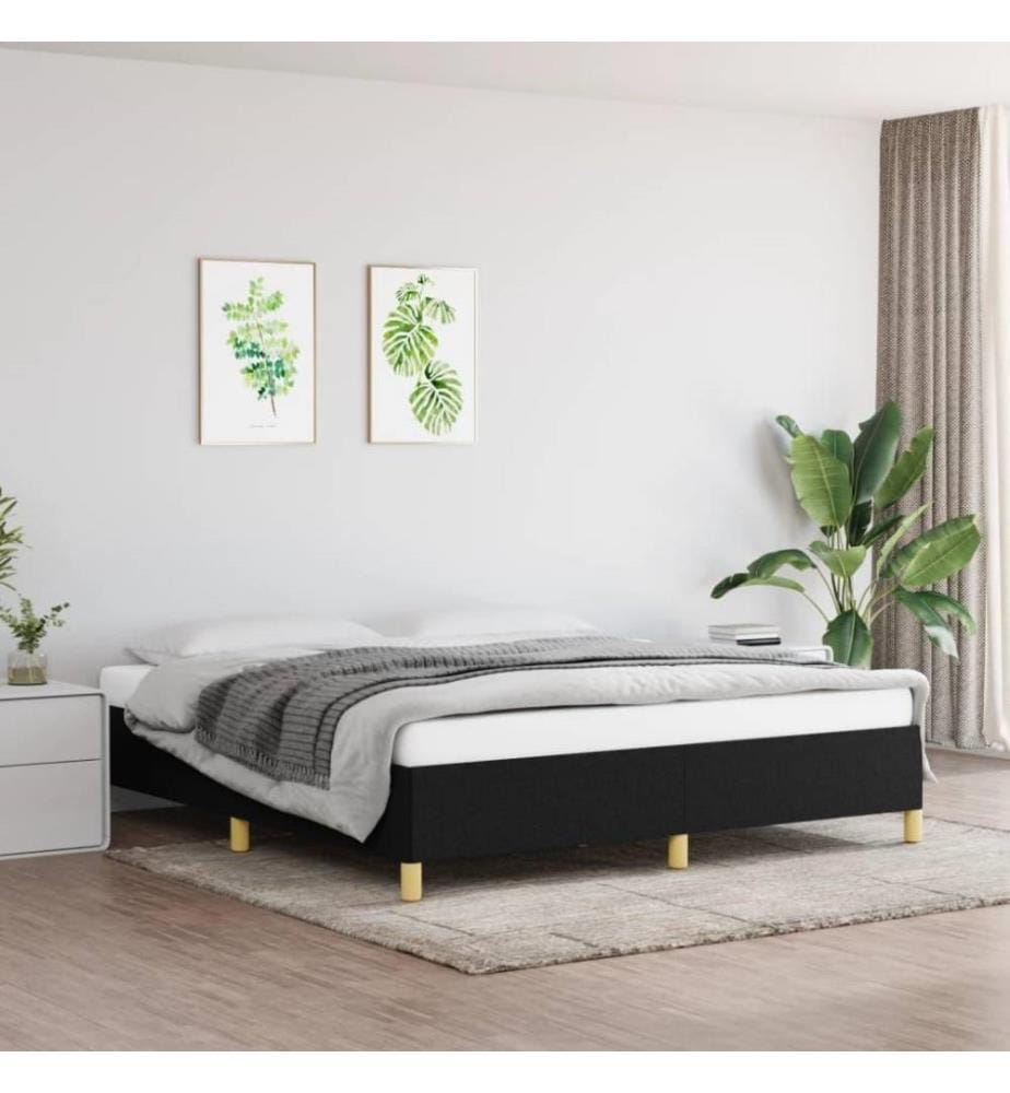 Bettgestell Schwarz 180×200 cm Stoff