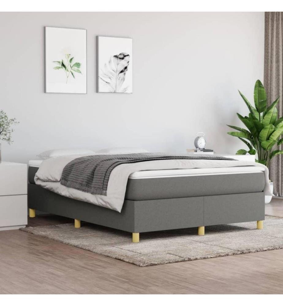 Boxspringbett Dunkelgrau 140x200 cm Stoff