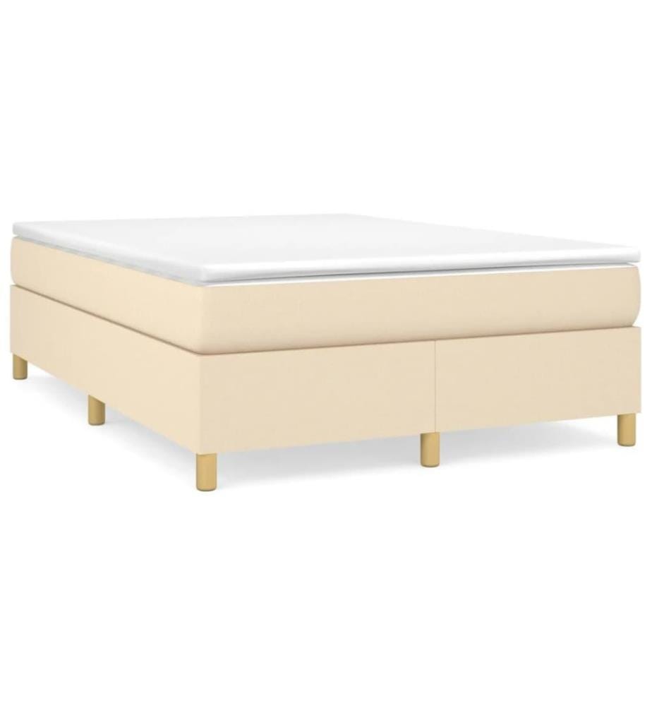 Boxspringbett Creme 140x200 cm Stoff