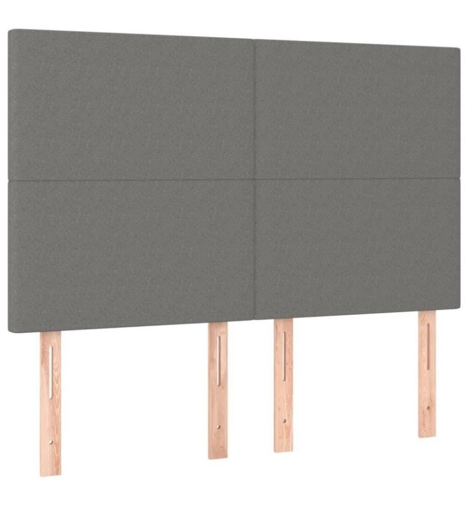 Lit à sommier tapissier avec matelas Gris foncé 140x200cm Tissu