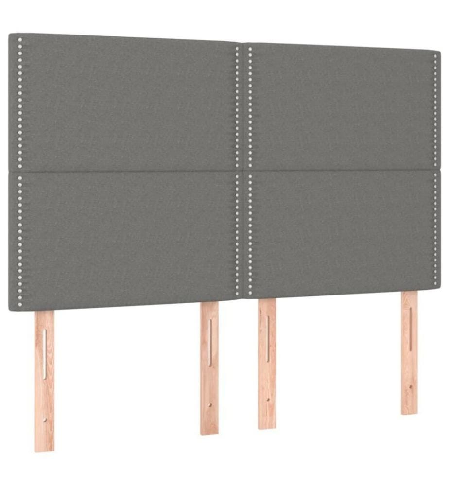 Boxspringbett mit Matratze Dunkelgrau 140x200 cm Stoff
