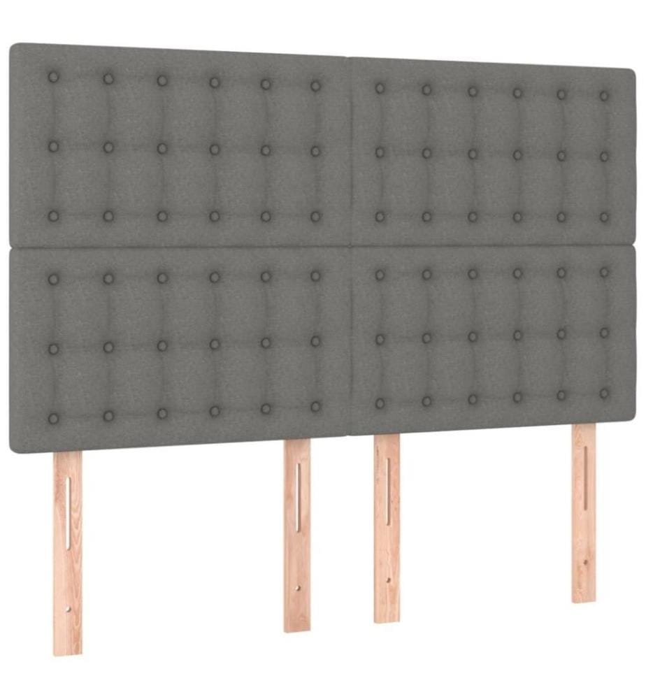 Boxspringbett mit Matratze Dunkelgrau 140x200 cm Stoff