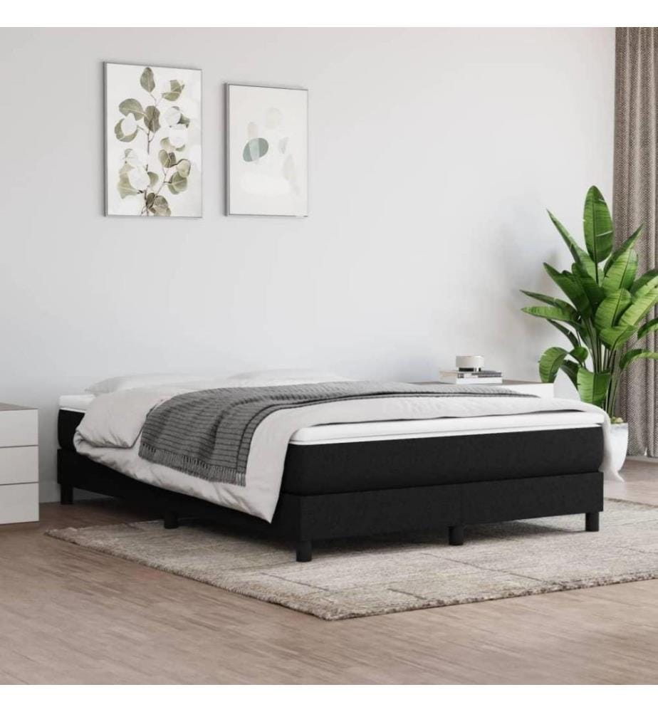 Boxspringbett mit Matratze Schwarz 140x190 cm Stoff
