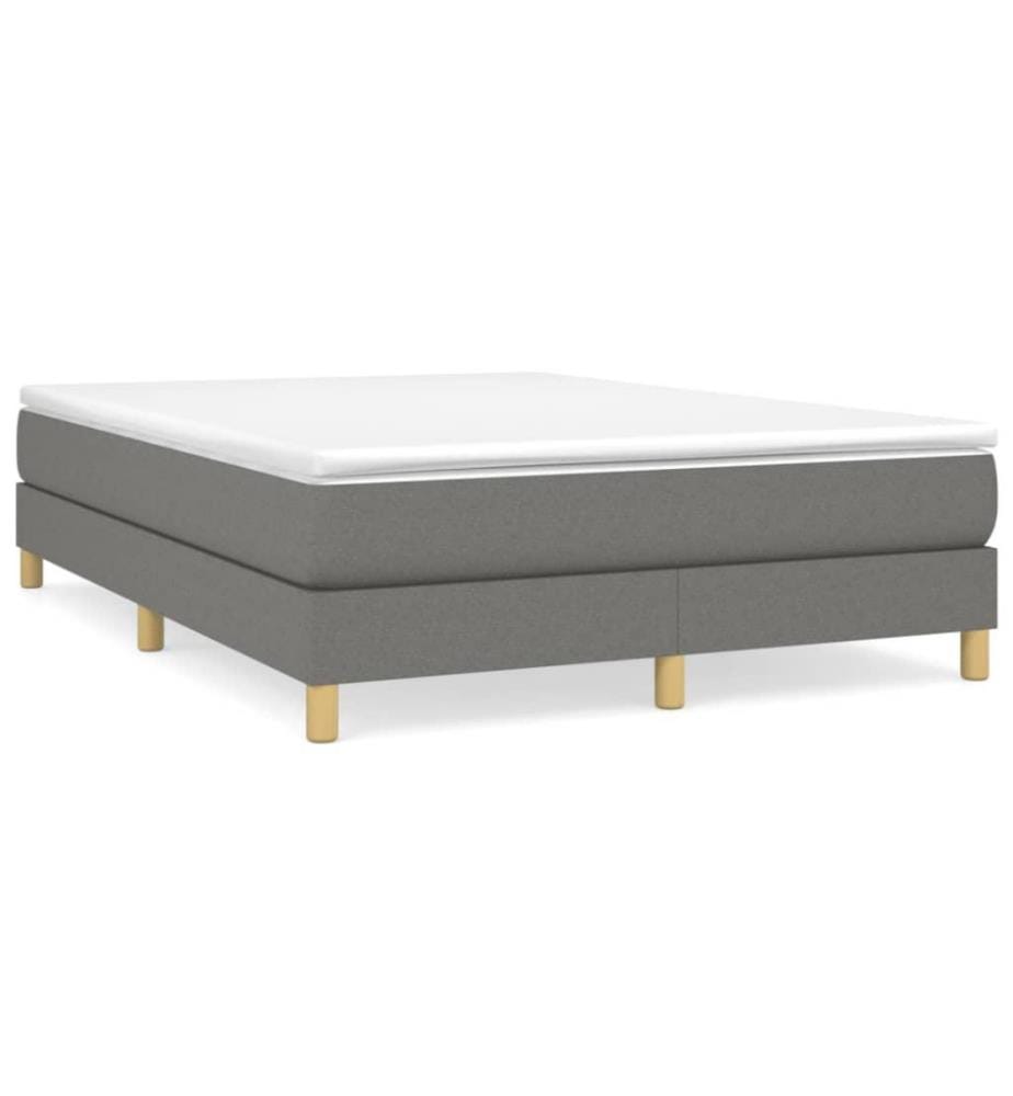 Boxspringbett mit Matratze Dunkelgrau 140x190 cm Stoff