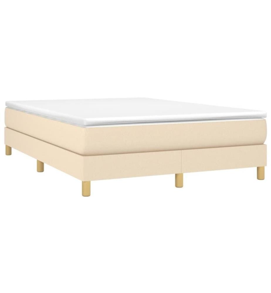 Boxspringbett mit Matratze Creme 140x190 cm Stoff