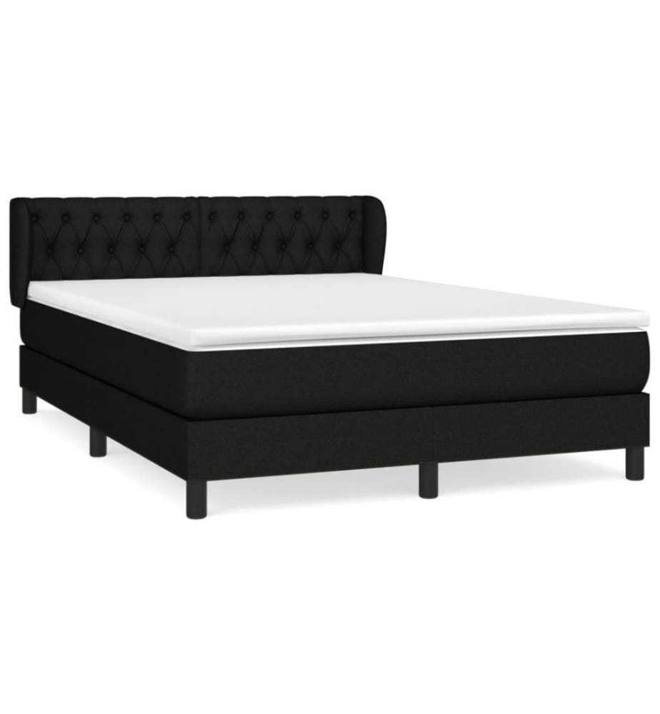 Boxspringbett mit Matratze Schwarz 140x200 cm Stoff