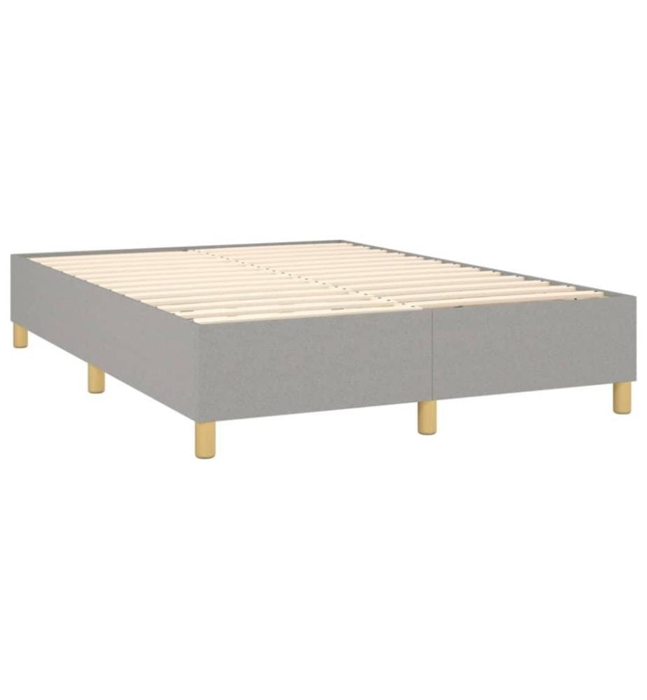 Boxspringbett mit Matratze & LED Hellgrau 140x190 cm Stoff