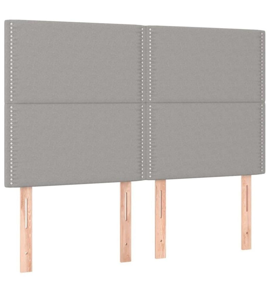 Boxspringbett mit Matratze Hellgrau 140x190 cm Stoff