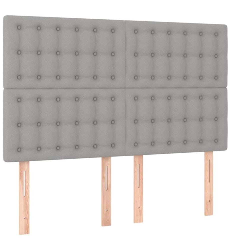 Boxspringbett mit Matratze Hellgrau 140x190 cm Stoff