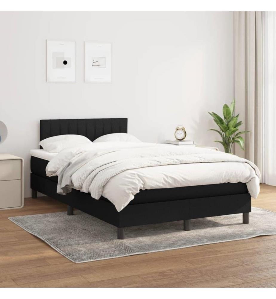 Boxspringbett mit Matratze Schwarz 120x200 cm Stoff
