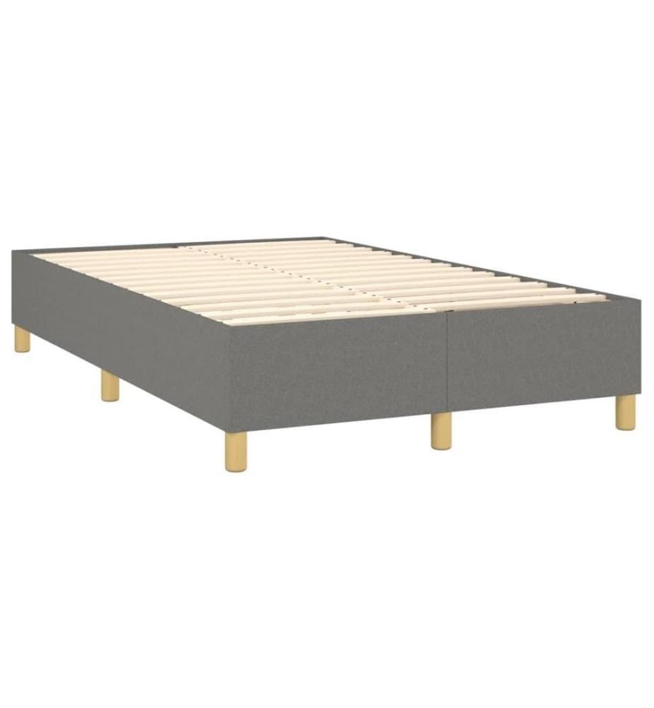 Boxspringbett mit Matratze Dunkelgrau 120x200 cm Stoff