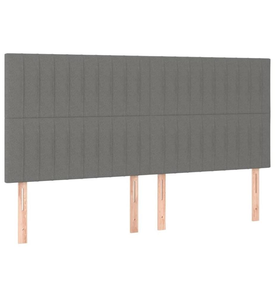 Boxspringbett mit Matratze Dunkelgrau 180x200 cm Stoff