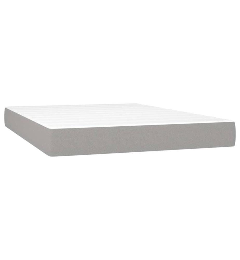 Boxspringbett mit Matratze Hellgrau 140x200 cm Stoff