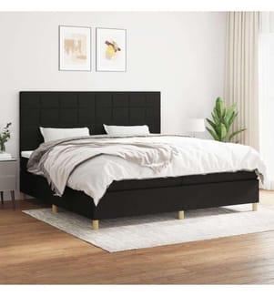 Boxspringbett mit Matratze Schwarz 200x200 cm Stoff