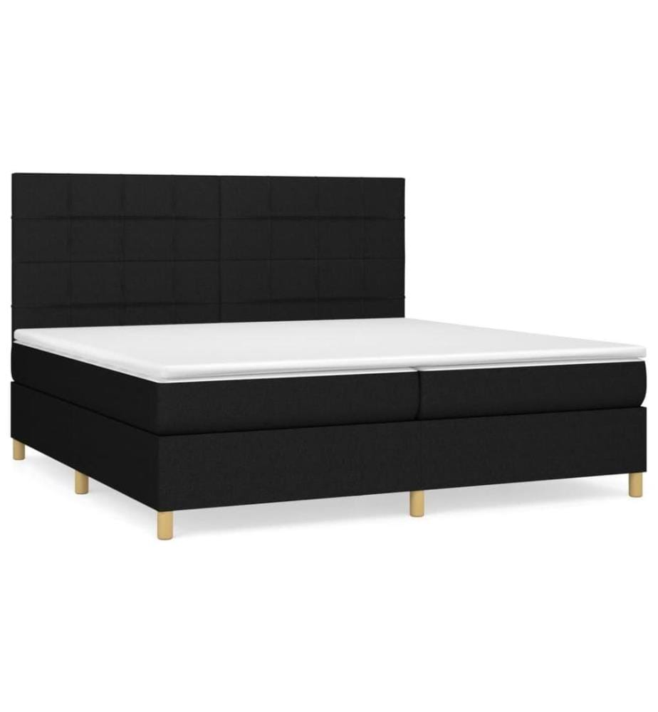 Boxspringbett mit Matratze Schwarz 200x200 cm Stoff